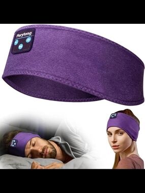 Perytong Purple Bluetooth Sleep Headband with Controls
